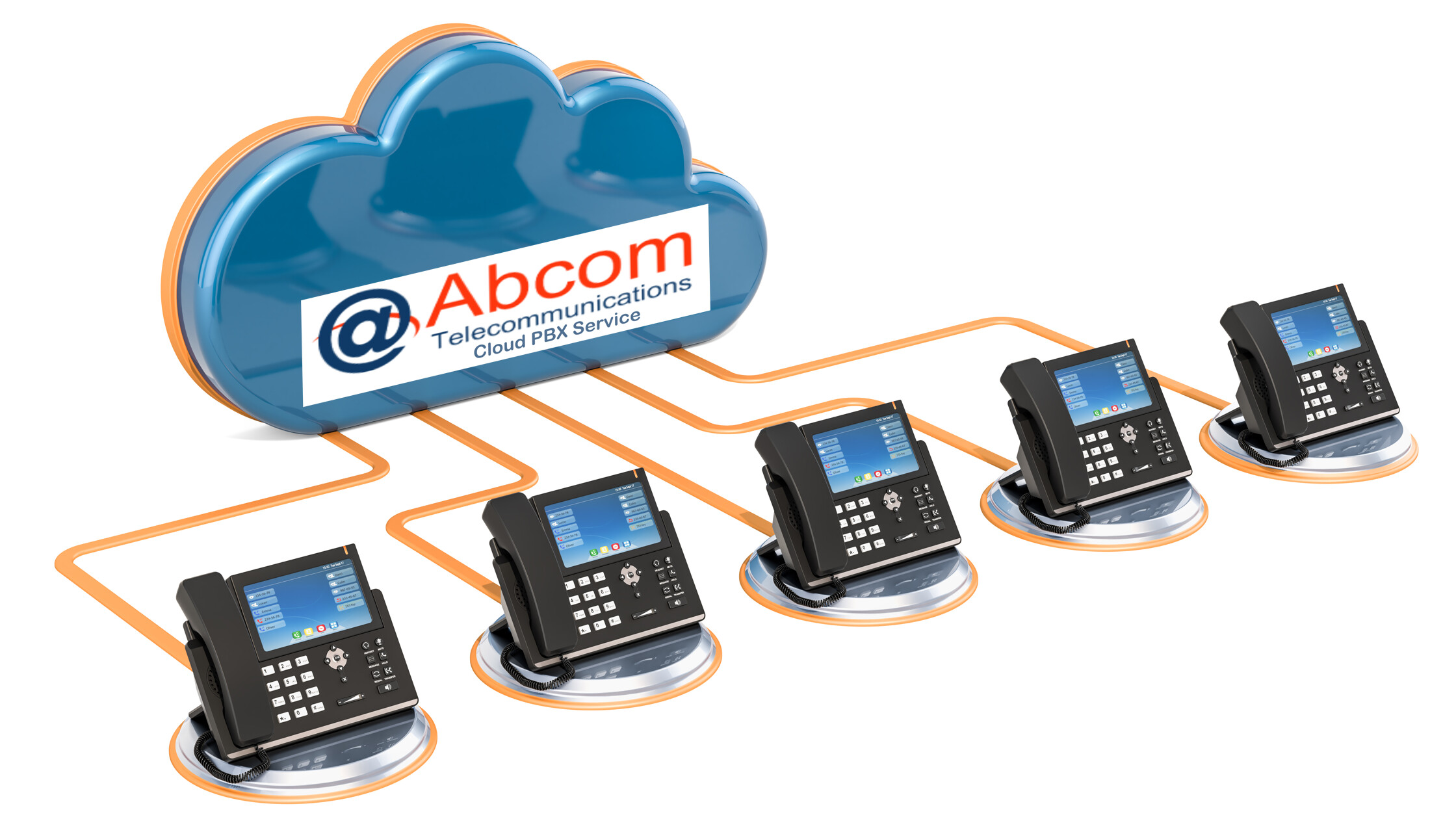 Abcom Cloud PBX Service – Hosted VoIP phones connected to the cloud